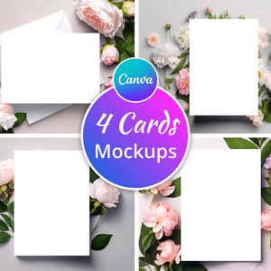 Weiße Grußkarten-Mockups, 5x7-Karten-Mock-up, Dankeskarten-Mock-up, Hochzeitseinladungs-Mockup, Muttertagskarten-Mock-up, Jpeg-Download