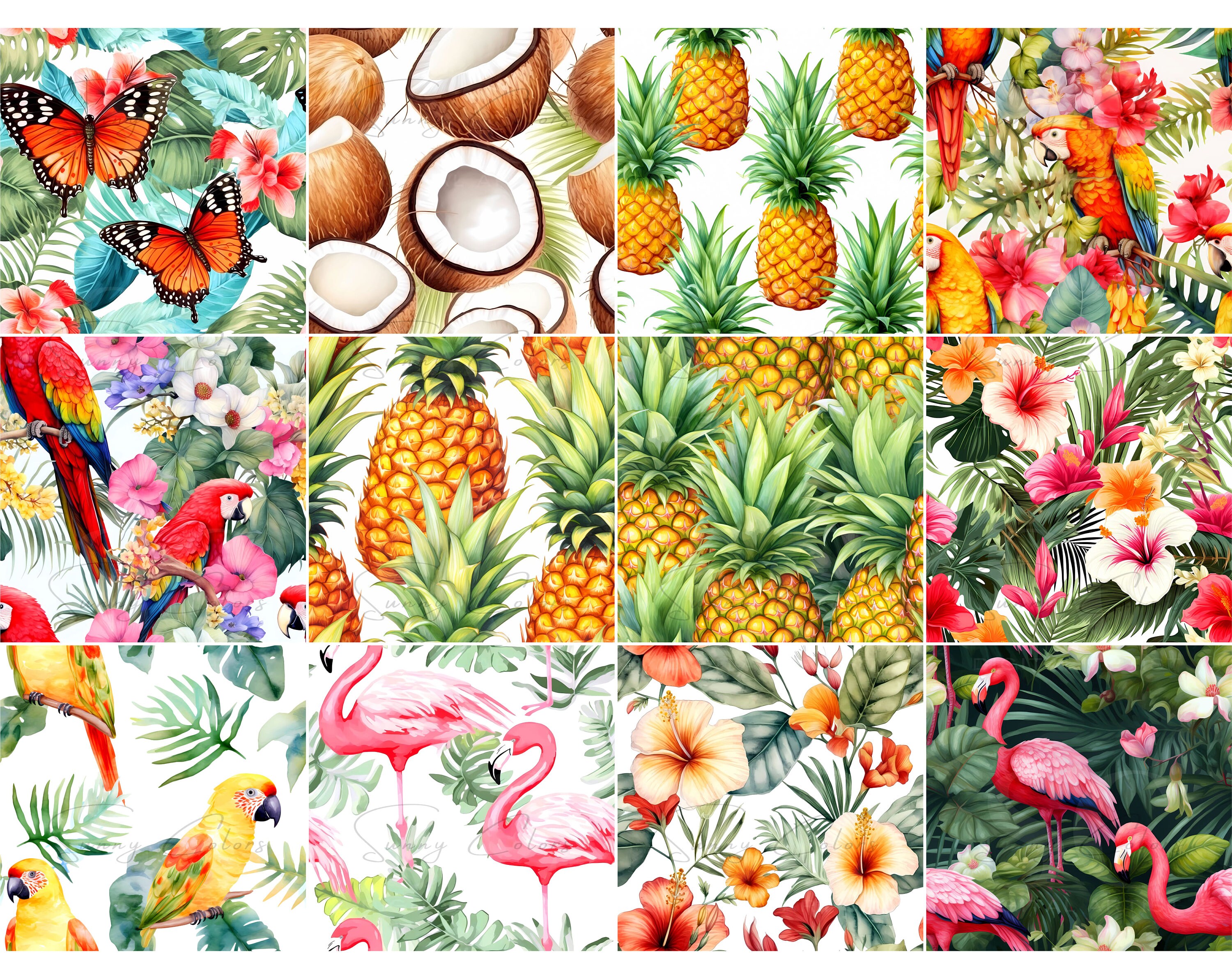 Tropical Exotic Seamless Patterns Digital Printable Textile Design ...