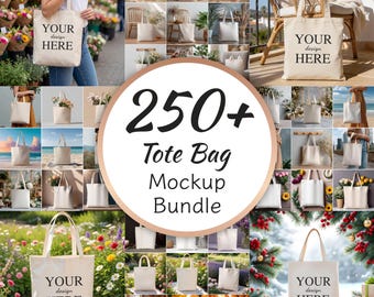 250+ Tote Bag Mockup Bundle, JPG Mockups | Seasonal & Lifestyle Collection | Etsy Mockup Pack | Lifetime Access
