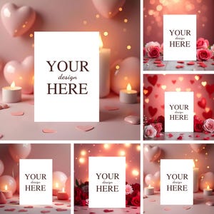 5 mockup di carte di San Valentino, pacchetto di mockup di carte, mockup 5x7, pacchetto di mockup di invito, mockup minimi, mockup moderni