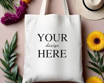 5 mockups av tygkassar, mockup-paket för shoppingkassar, Canva-mockups, paket med 5 mockups, minimalistiska mockups, moderna mockups