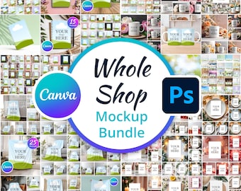 Whole Shop Mockup Bundle | Entire Library Mockups & Clipart Whole Shop | Entire Shop Mockups | Canva Mockups | Psd Mockups | PNG