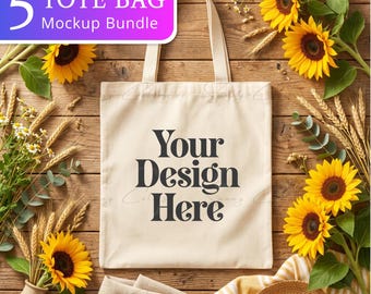 Tote Bag Mockup Bundle, 5 Lifestyle Natural Cotton Canvas Tote Bag Mockups, Shopping bag, Boho Minimal Mockups, Modern Mockups