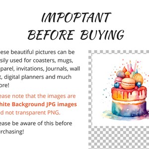 Watercolor Birthday Cakes Clipart Bundle, 15 High Quality Jpgs ...