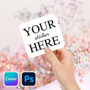 Sticker mockup + Backgrounds, sticker mockup psd, sticker mockup hand, sticker mockup png, sticker mockup bundle, sticker mock up