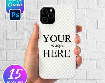 Phone Case Mockup, 15 iPhone Case Mockups, iPhone Case Mockup for Canva, Phone Case Mock Up, iPhone Cover Mockup