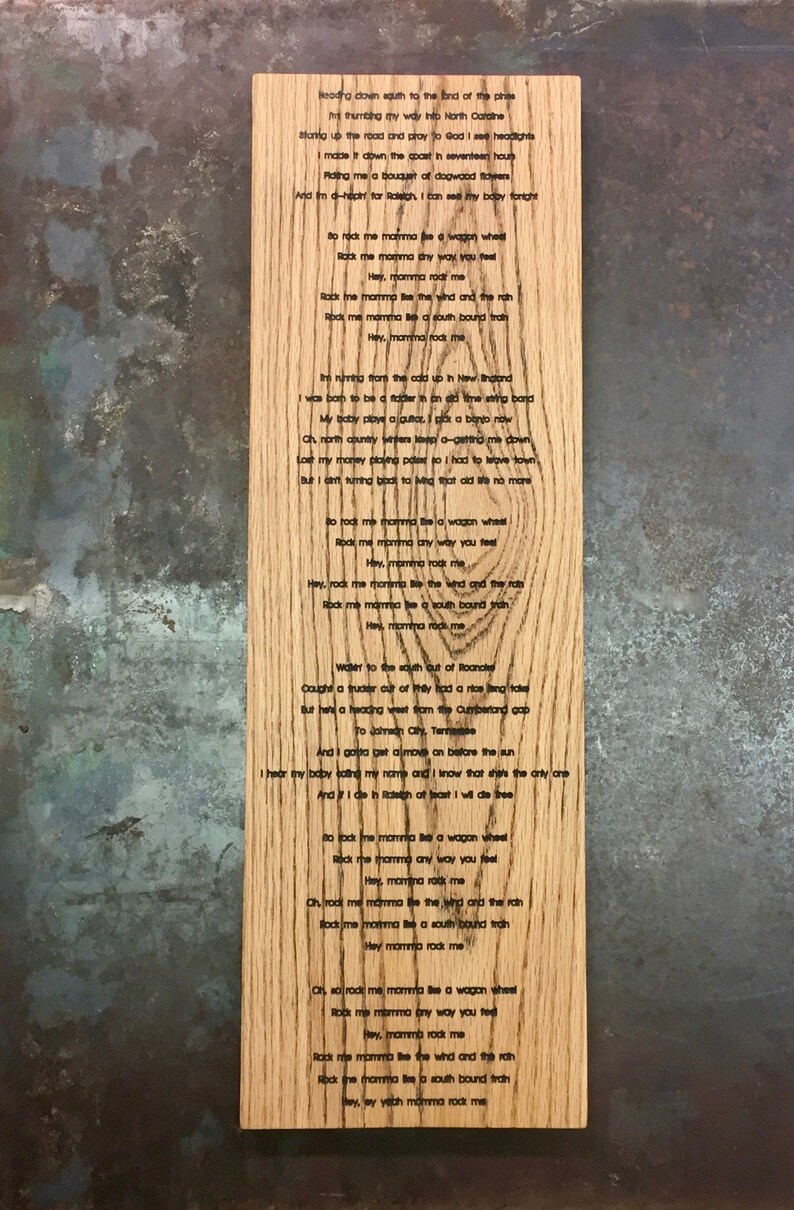 Wagon Wheel Carved Lyrics Etsy