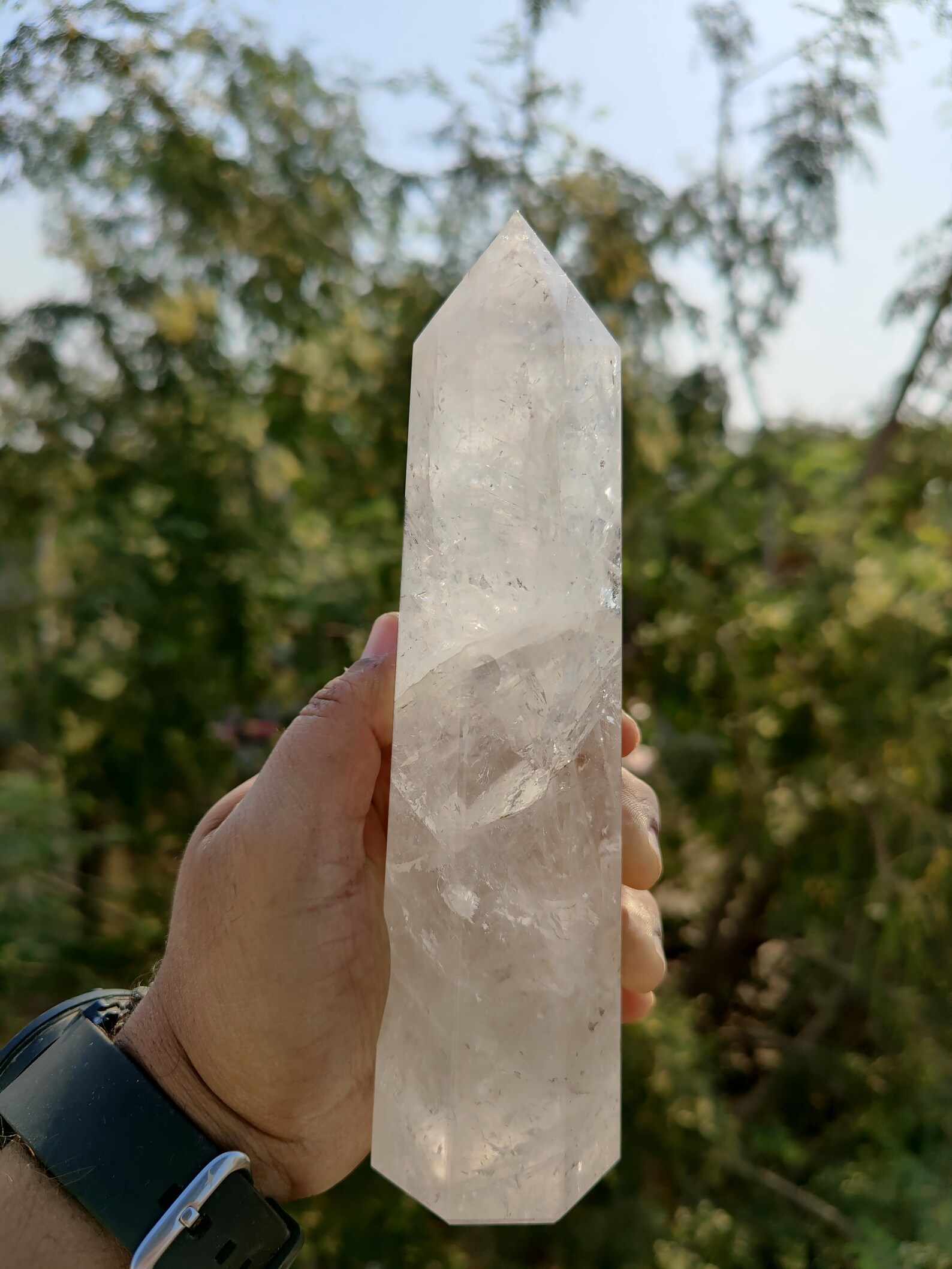 210 mm HUGE 1kg Large crystal Tower 660grm / clear crystal / Etsy