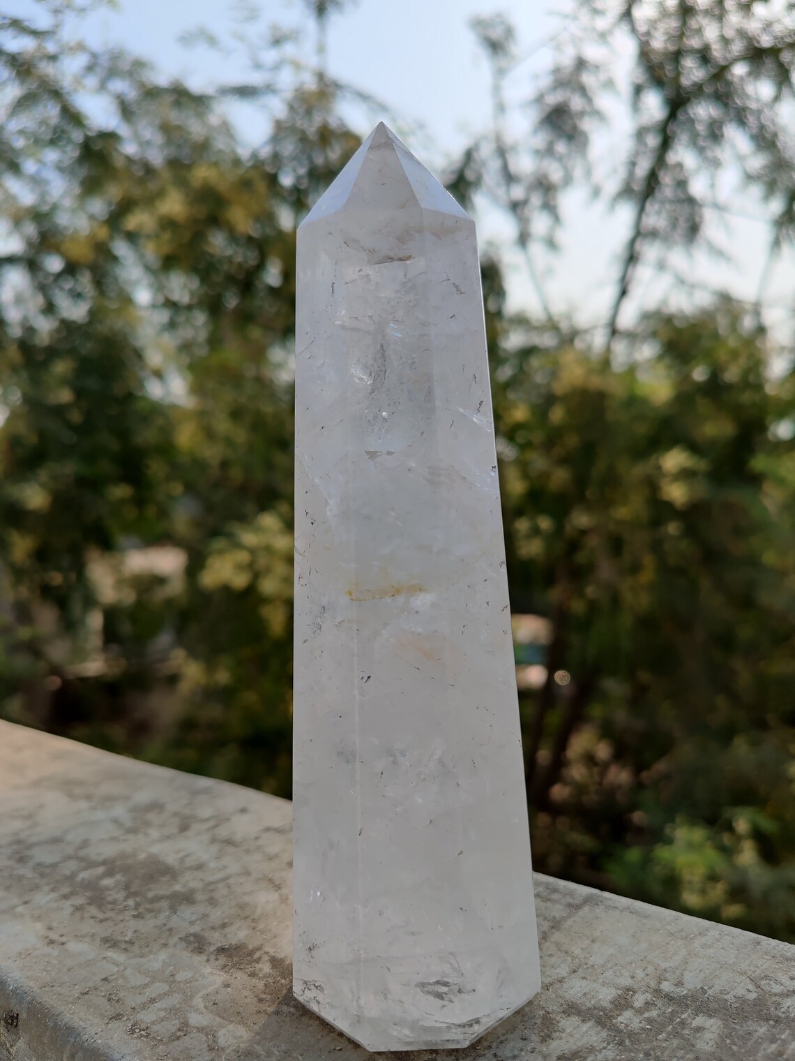 210 mm HUGE 1kg Large crystal Tower 660grm / clear crystal / Etsy