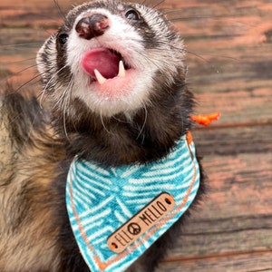 Sea breeze Ferret Bandana Ferret scarf Ferret accessories Clothes for ferrets Gifts for ferrets Ferret shop image 5