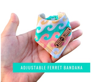 Ferret bandana - Waves ferret bandana - Beach ferret bandana - Ocean ferret bandana - Gifts for ferrets - ferret clothes - ferret costume