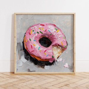 Pink Doughnut Print, Donut Poster, Colorful Poster Print, Donut Printed Poster, Pink Wall Art, Room Decoration Poster, High Quality Print