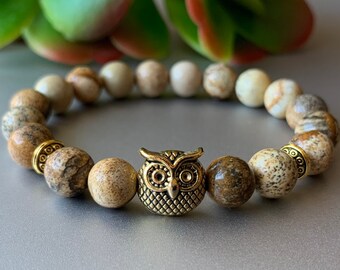 Owl Jewelry Adjustable Bracelet Waxed Cord Bracelet Small Owl Bracelet Sliding Knot Bracelet Gift for Her Owl Lovers Gift Owl Anklet