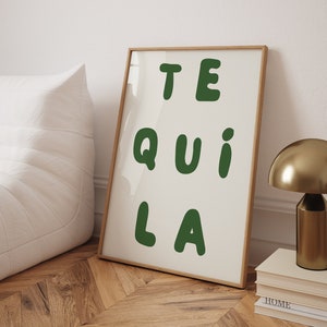 Tequila Minimalist Wall Art, Tequila Cheers Poster, Bar Cart Print, Wall Art, Trendy Girly Print, Tequila Modern Poster, High Quality Print