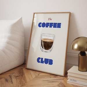 Retro Kaffee Poster, Kaffee Wandkunst, Hand gezeichneter Kaffee Poster Druck, Minimalistisches Kaffee Poster, Kaffeeliebhaber Wandkunst