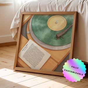 Custom Song Lyrics Vinyl Record Poster – Personalized Music Gift for Couples or Music Lovers