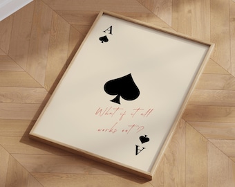 Ace of Spades Print: Minimalist Inspirational Wall Art