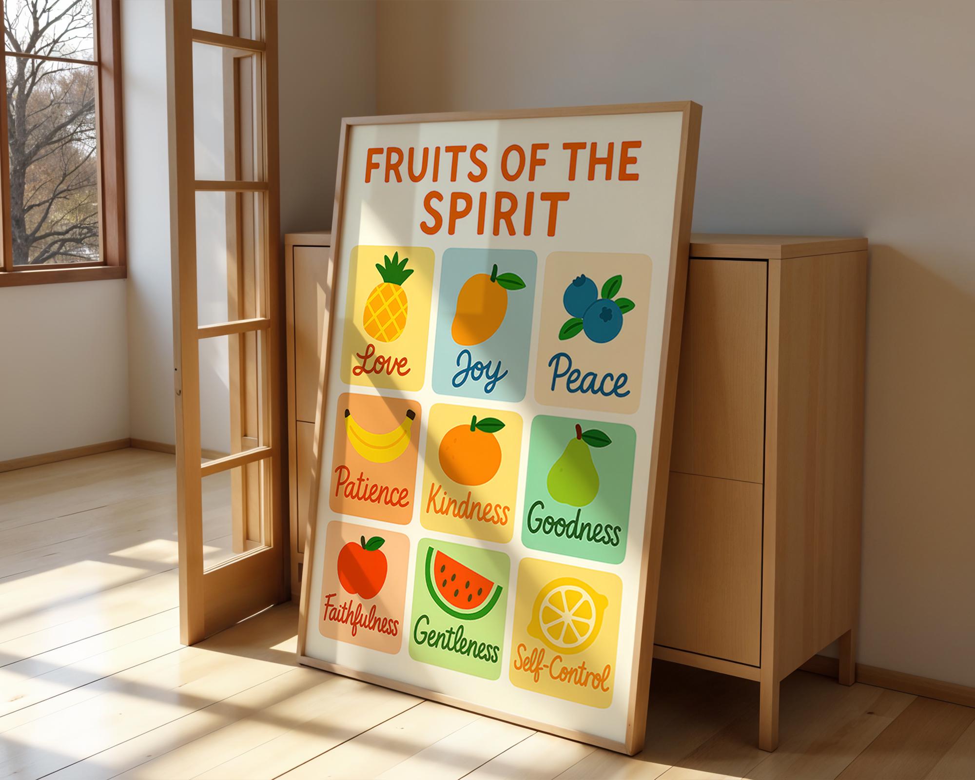 Fruits of the Spirit Poster: Christian Nursery Decor, Bible Verse Art ...