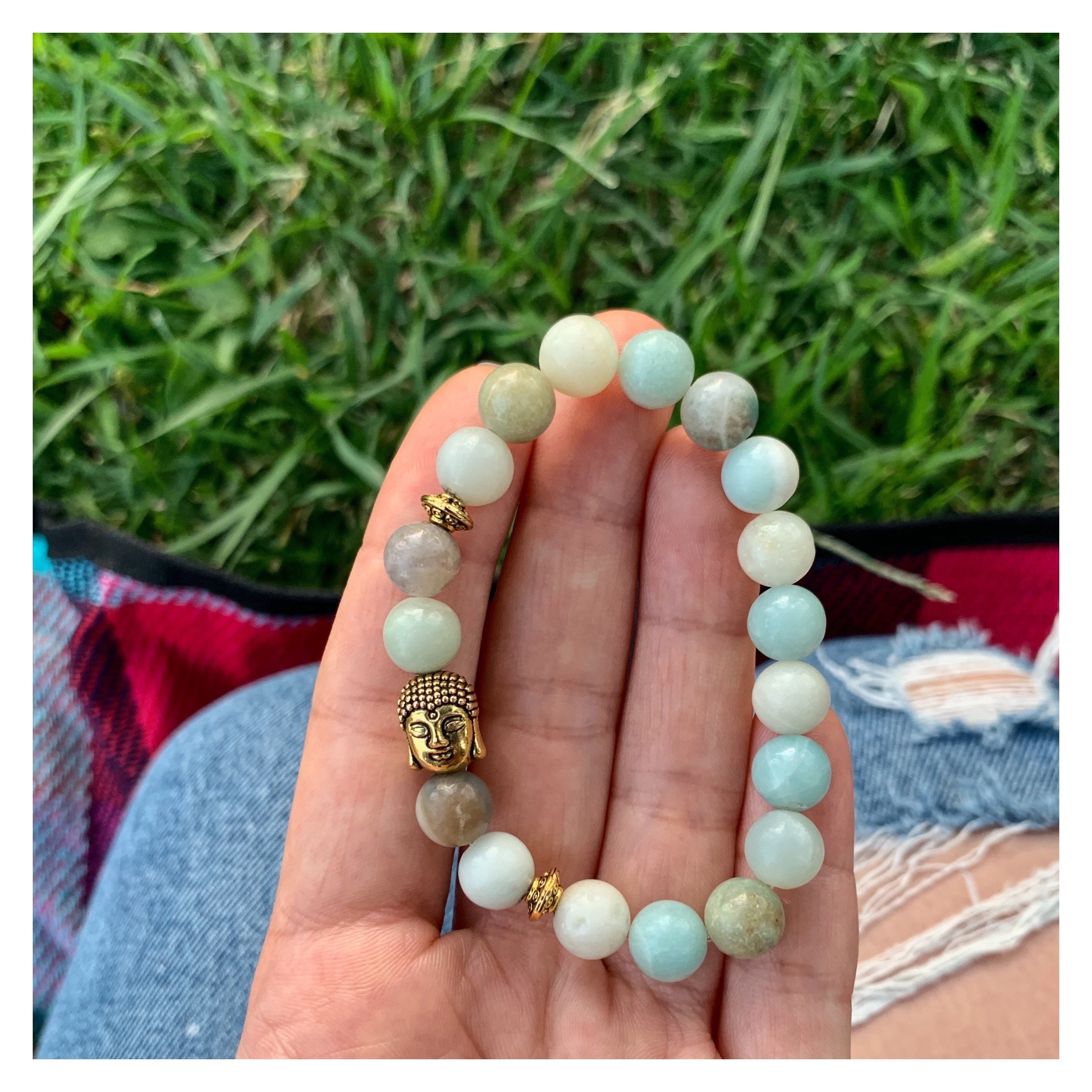 Buddha Charm Bracelet Buddha Bracelet Amazonite Bracelet Etsy