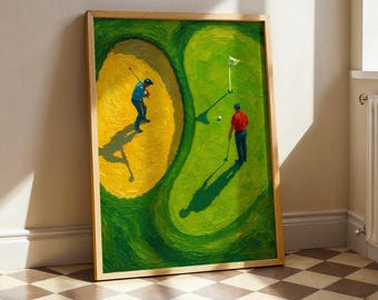 ゴルファーアートプリント カラフルなゴルフ絵画 ゴルフプレーヤー