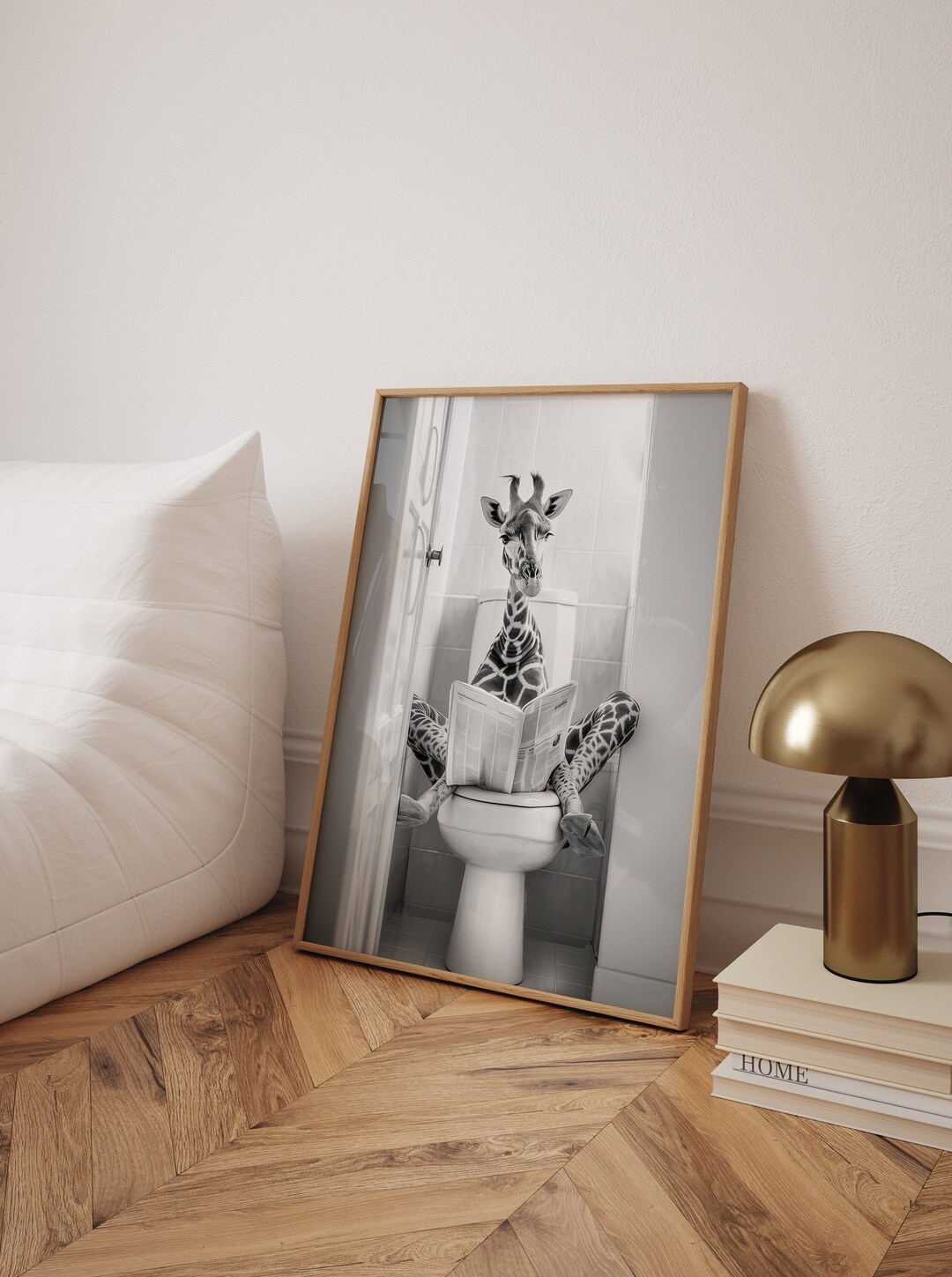 Funny Giraffe Toilet Print: Whimsical Bathroom Animal Poster - Etsy