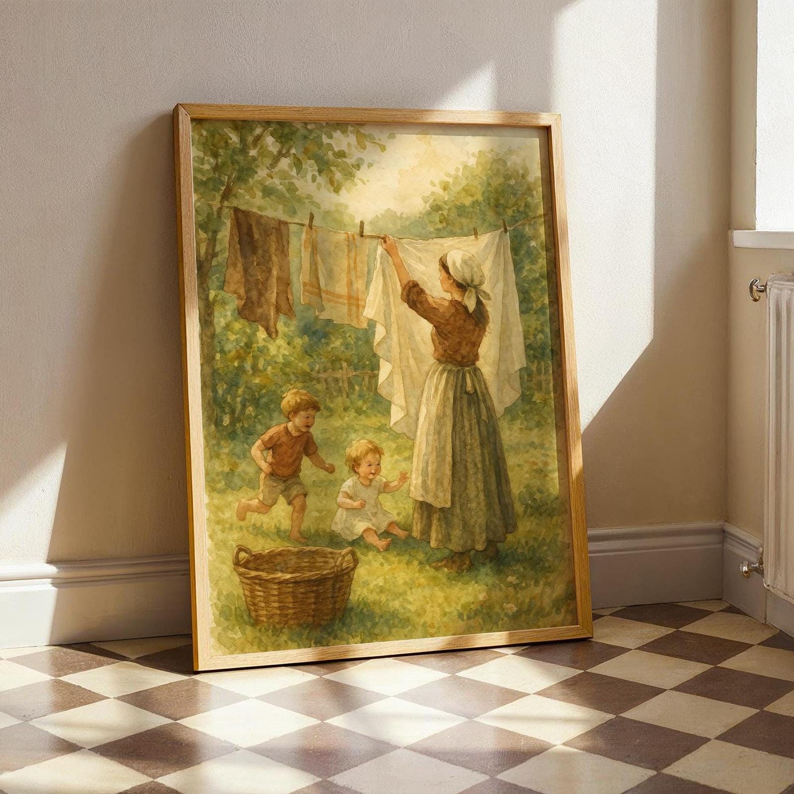 Vintage Laundry Day Print: Cottagecore Family Art - Etsy