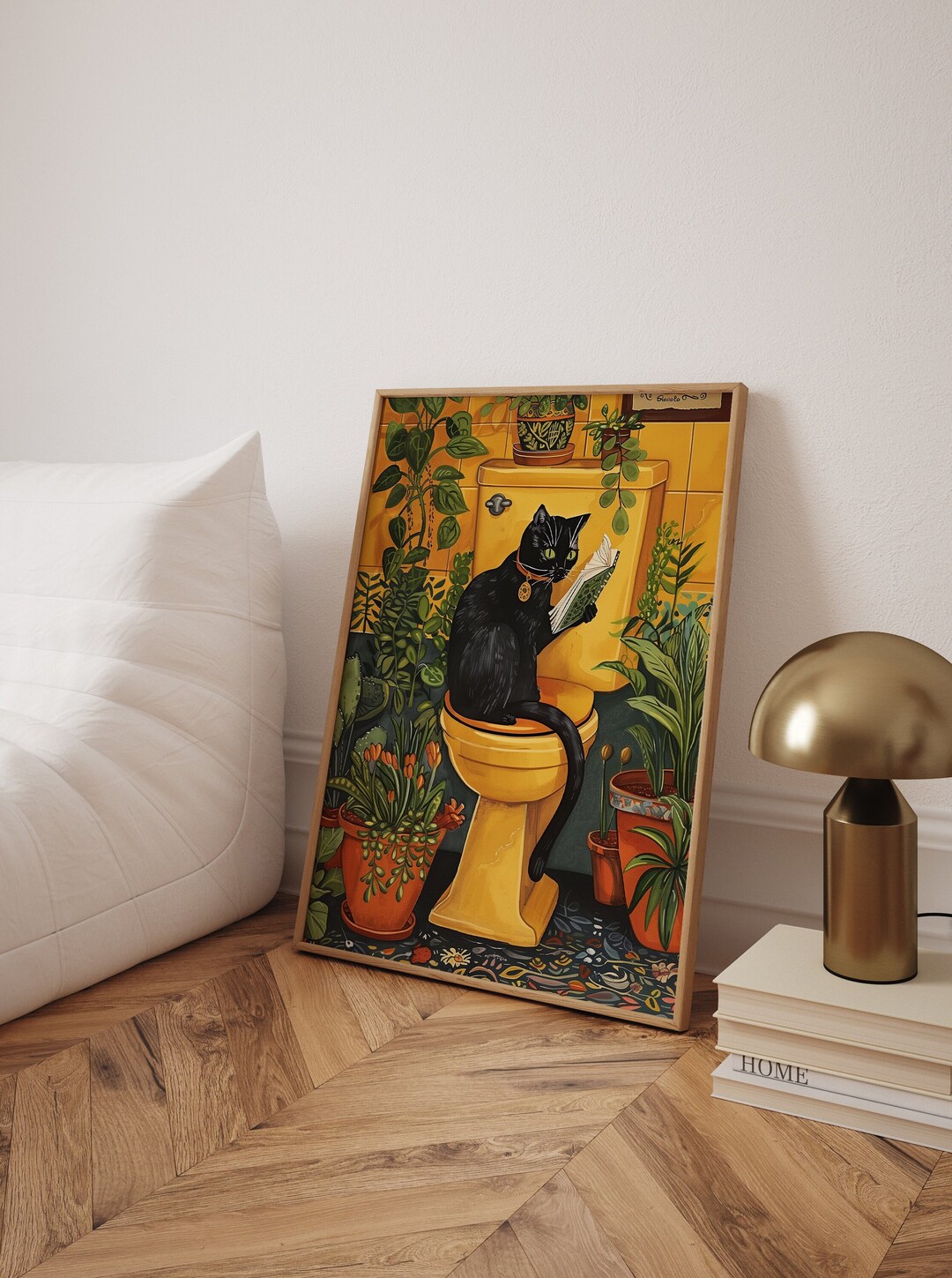 Funny Black Cat Bathroom Print: Quirky Toilet Wall Art - Etsy