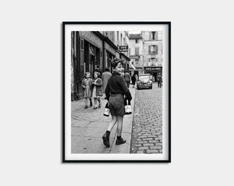 Montmartre Wine Shop Print, Vintage French Kitchen Poster, Paris Bistro Wall Art