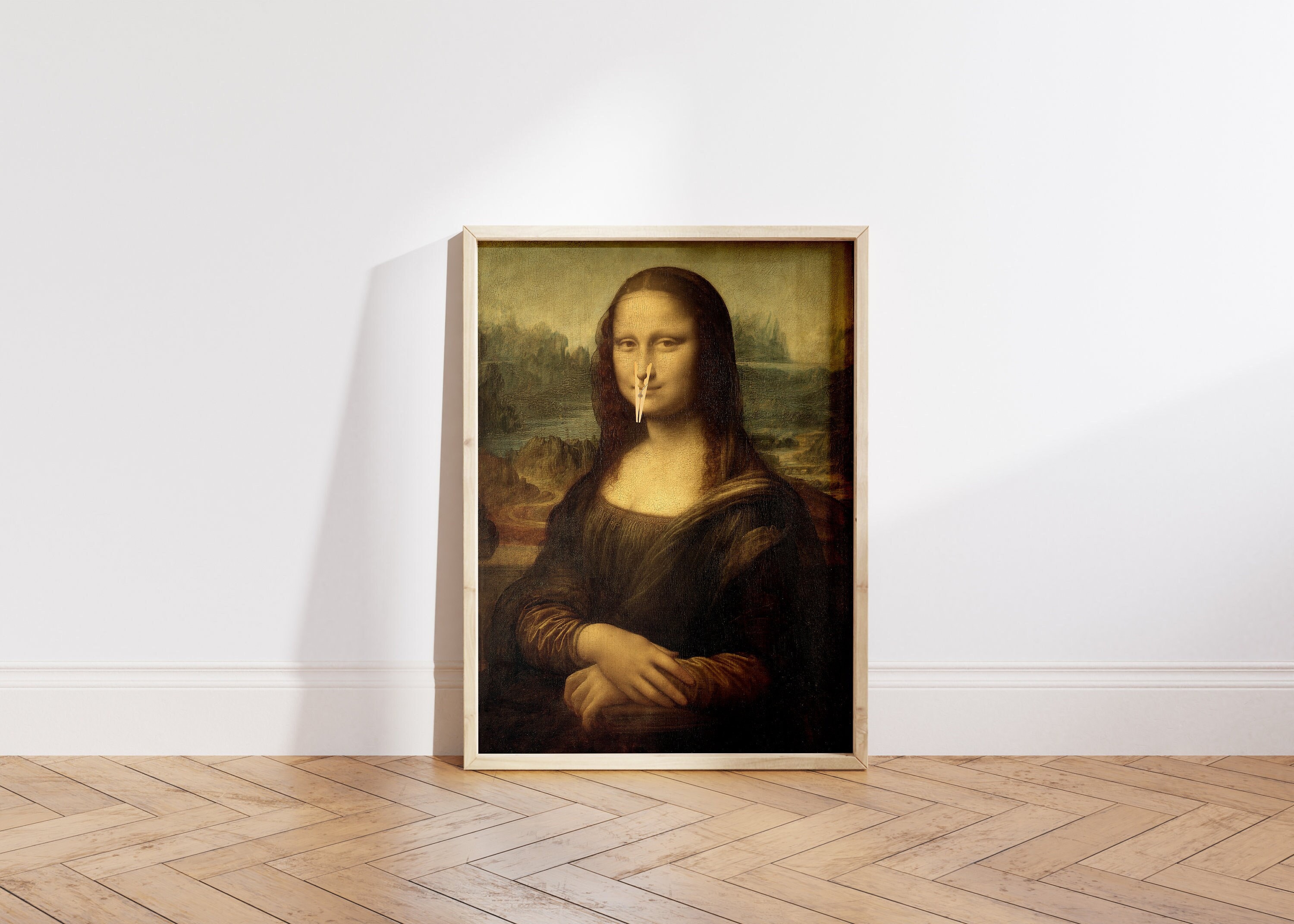 Funny Mona Lisa Bathroom Poster: Vintage Art Print - Etsy