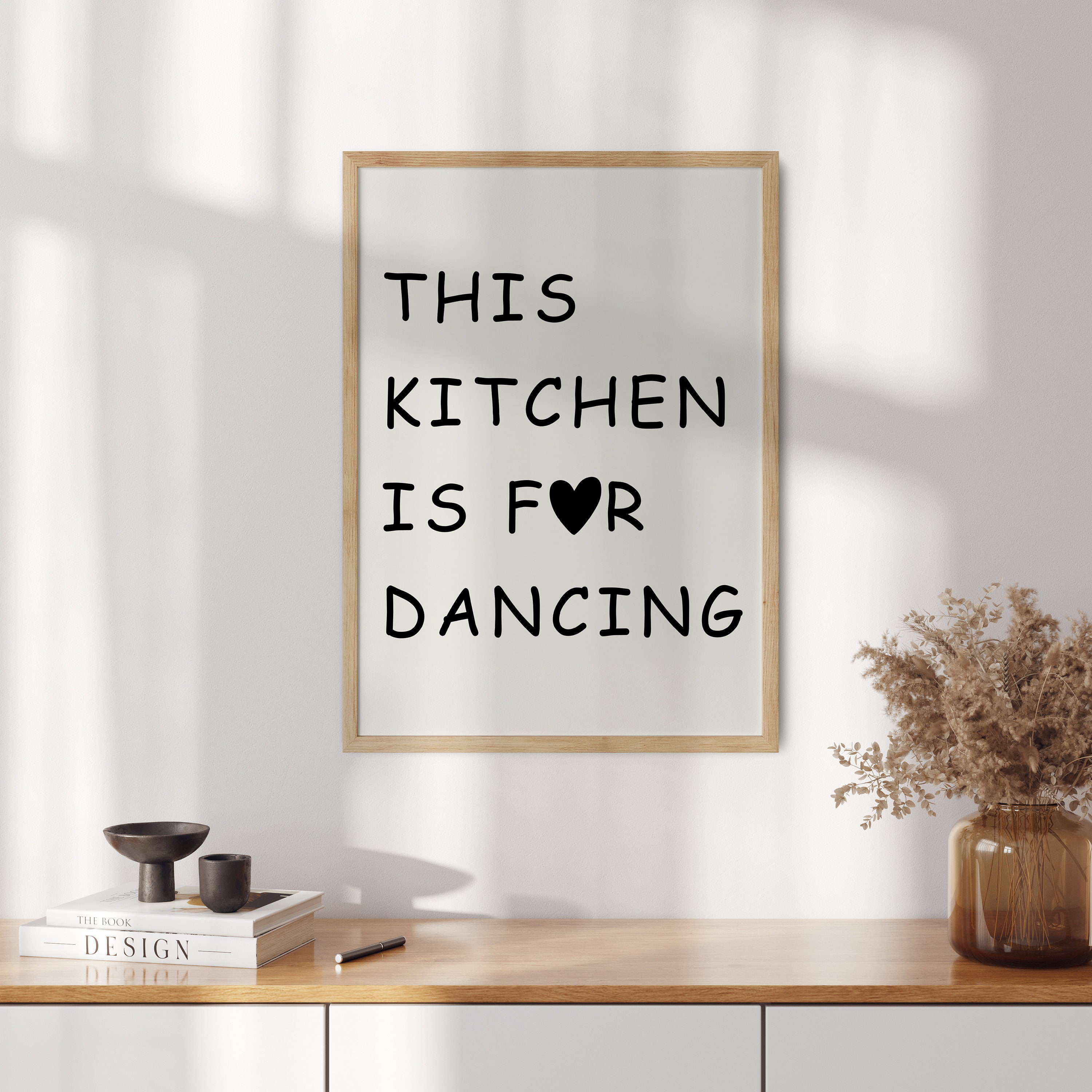 kitchen wall art set of 6 fun foodie prints this... This Kitchen is for Dancing Poster, Trendy Kitchen Art Print, Cool Cute ...