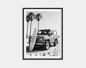 Overland 4x4 Truck Print, Offroad Shoreline Poster, Rugged SUV Wall Art