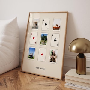 Carta de Baralho Personalizada | Colagem de Fotos Personalizada | Presente Personalizado com Foto | Arte de Parede Amigos para Sempre | Presente de Aniversário