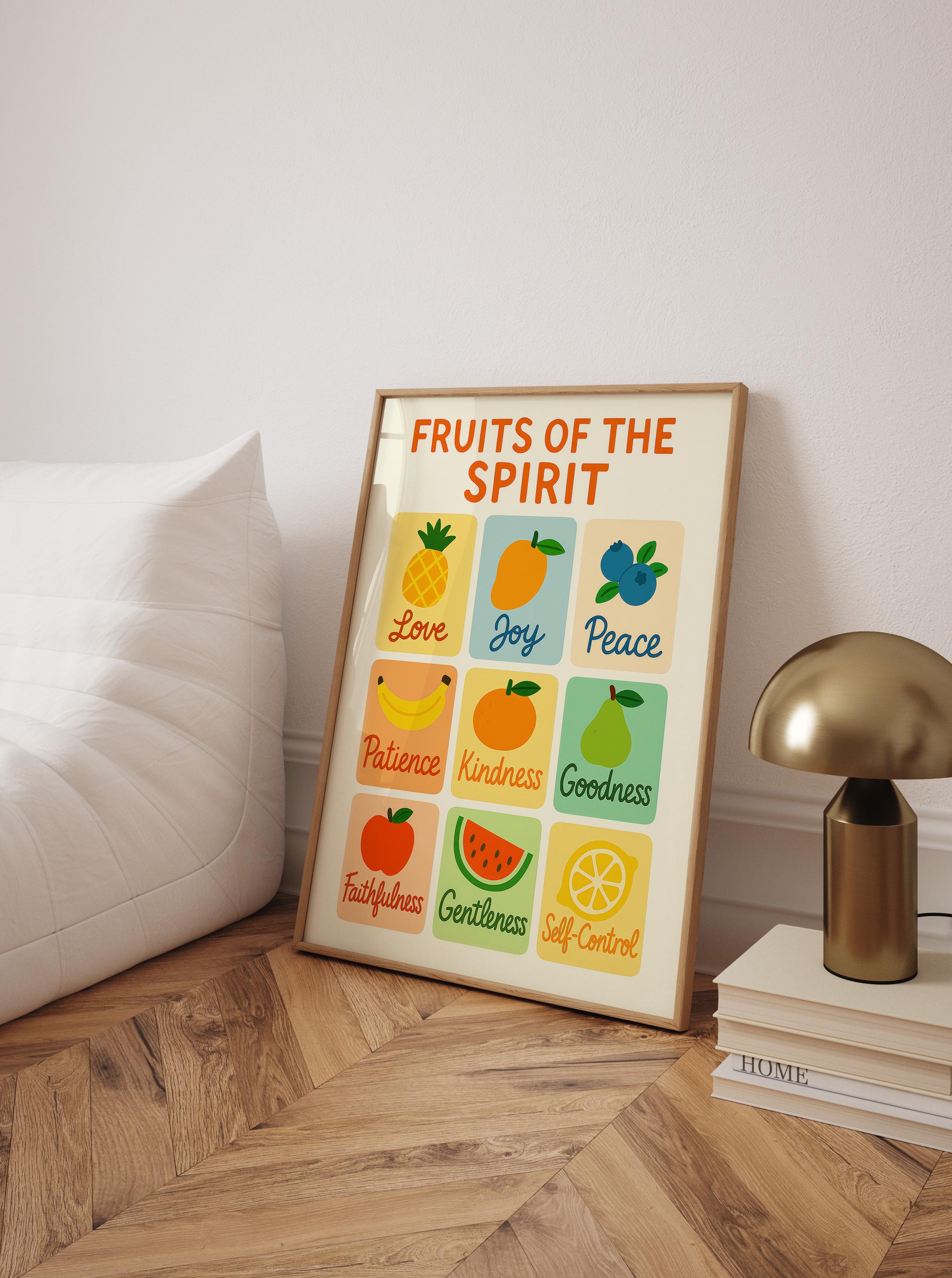 Fruits of the Spirit Poster: Christian Nursery Decor, Bible Verse Art ...