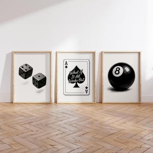Juego de 3 impresiones de galería en blanco y negro, impresiones estéticas de moda, decoración de sala de juegos, arte mural para apartamento Y2K, póster minimalista, descarga instantánea