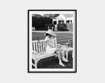 Quiet Luxury Tennis Print, Hamptons Summer Aesthetic Poster, Lawn Tennis Gift for Her