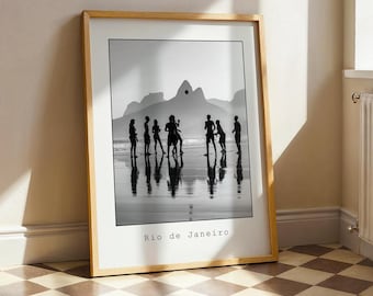 Rio de Janeiro Black and White Photo Print: Altinha Beach Scene
