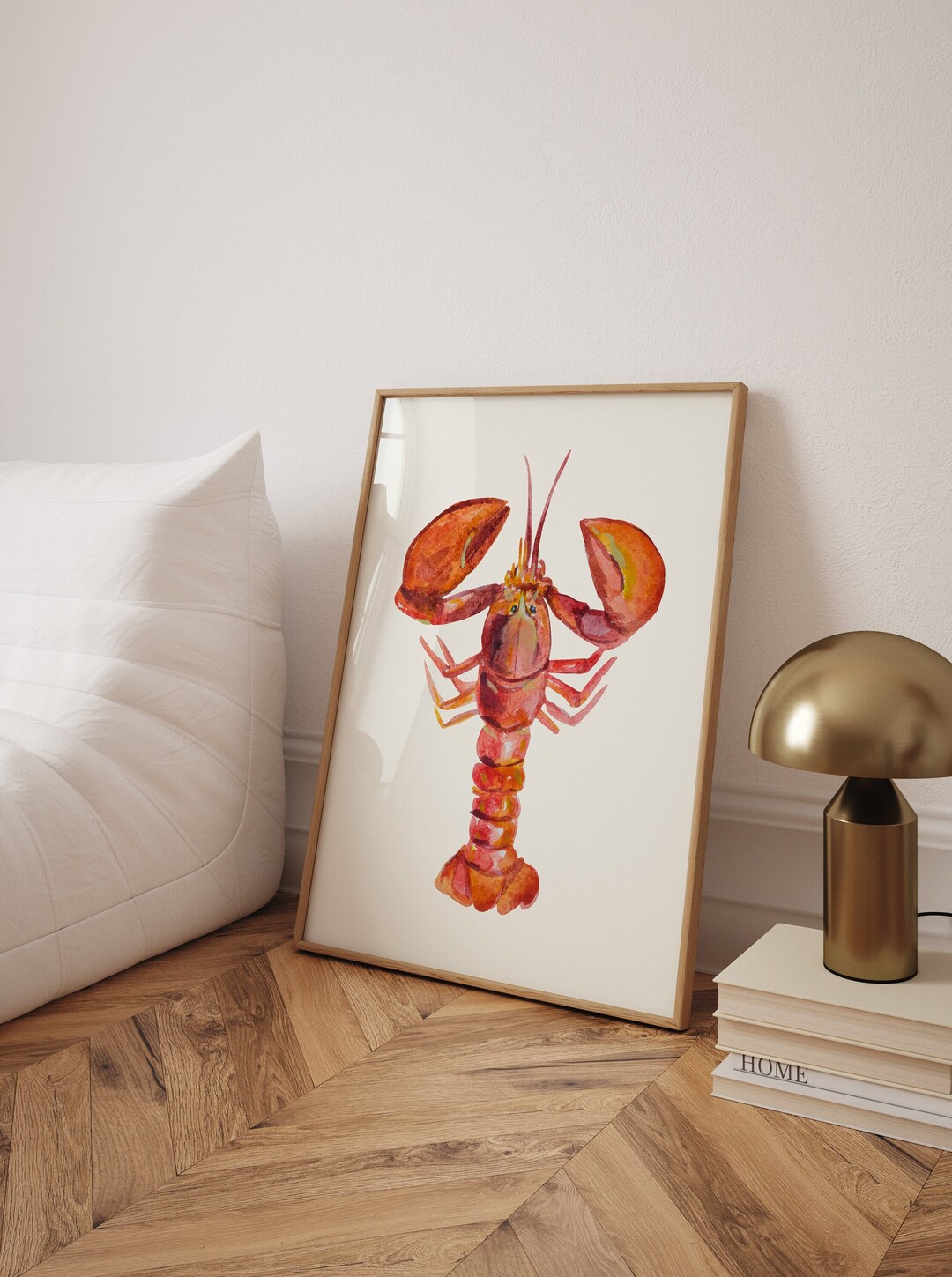 Red Lobster Print, Aesthetic Watercolor Kitchen Decor, Retro Dinner ...