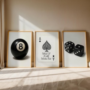 Black and White Gallery Wall Set of 3, Trendy Aesthetic Prints, Game Room Decor, Y2K Apartment Wall Art, Minimalist Poster, Instant Download