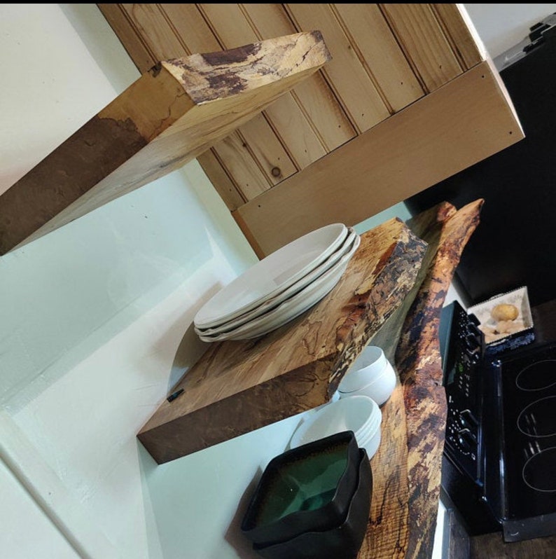 Floating Live Edge Shelf Bracket Hardware Included Etsy