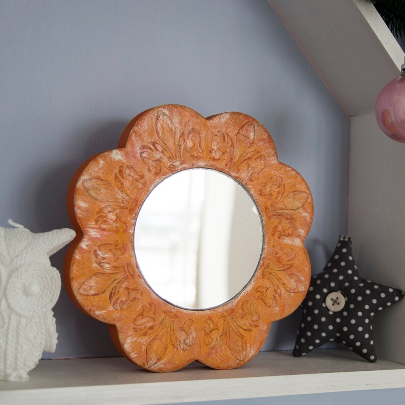 Shatterproof Kids Mirror shaped FLOWER. Babys Nursery Decor Etsy