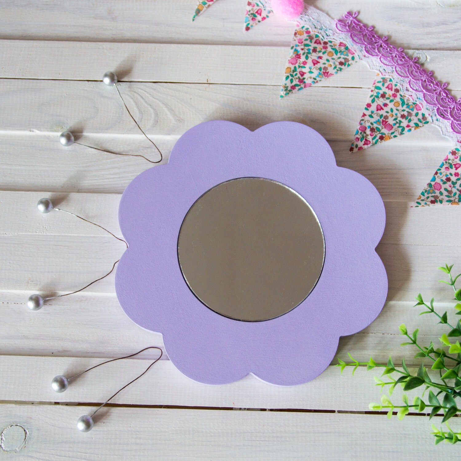 Shatterproof Kids Mirror shaped FLOWER. Babys Nursery Decor Etsy
