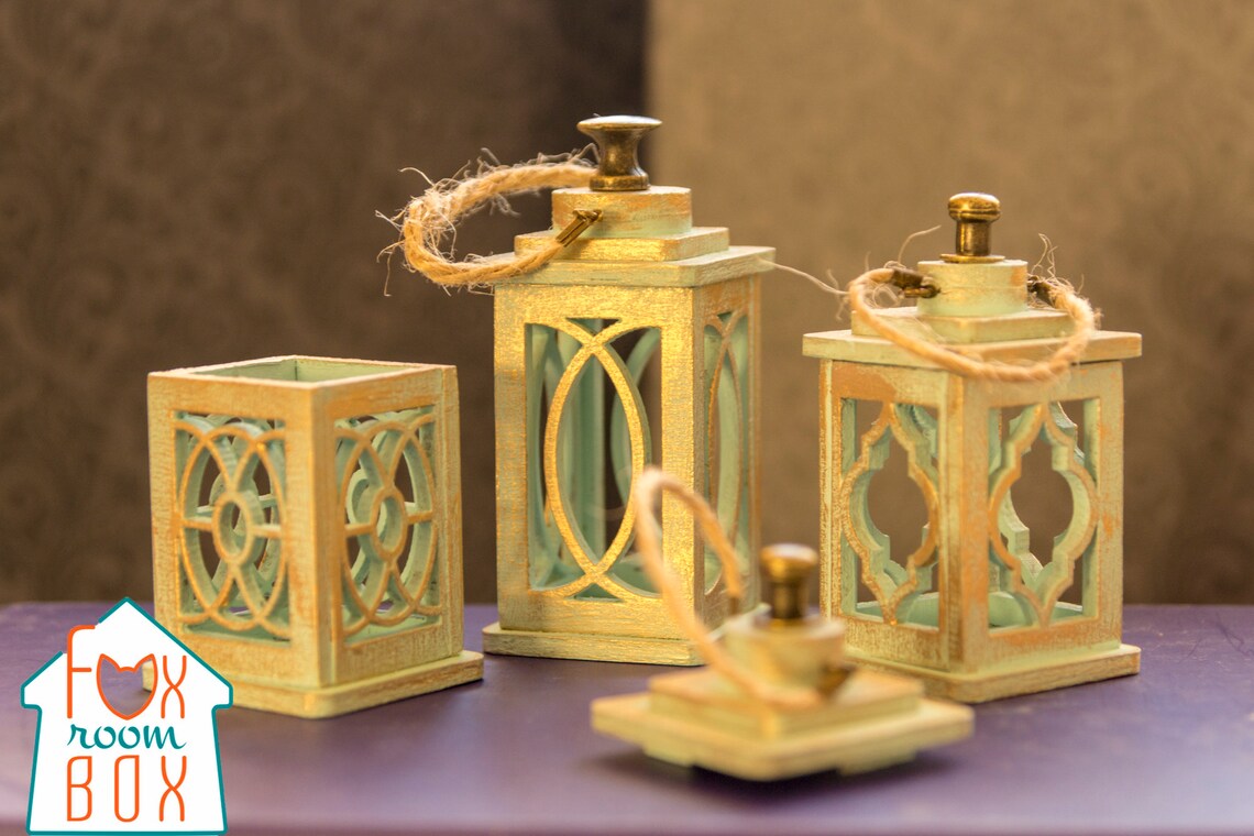 Miniature LANTERNS in 112 Scale. Turquoise Flashlights Etsy