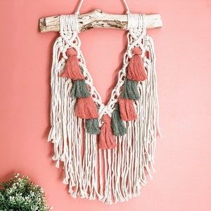ASHLEY, Colorful Macrame Tassel Wall Hanging, Classic Macrame Tapestry, Boho Home Decor, Unique Wall Decor, Girls Room, Ready to Ship