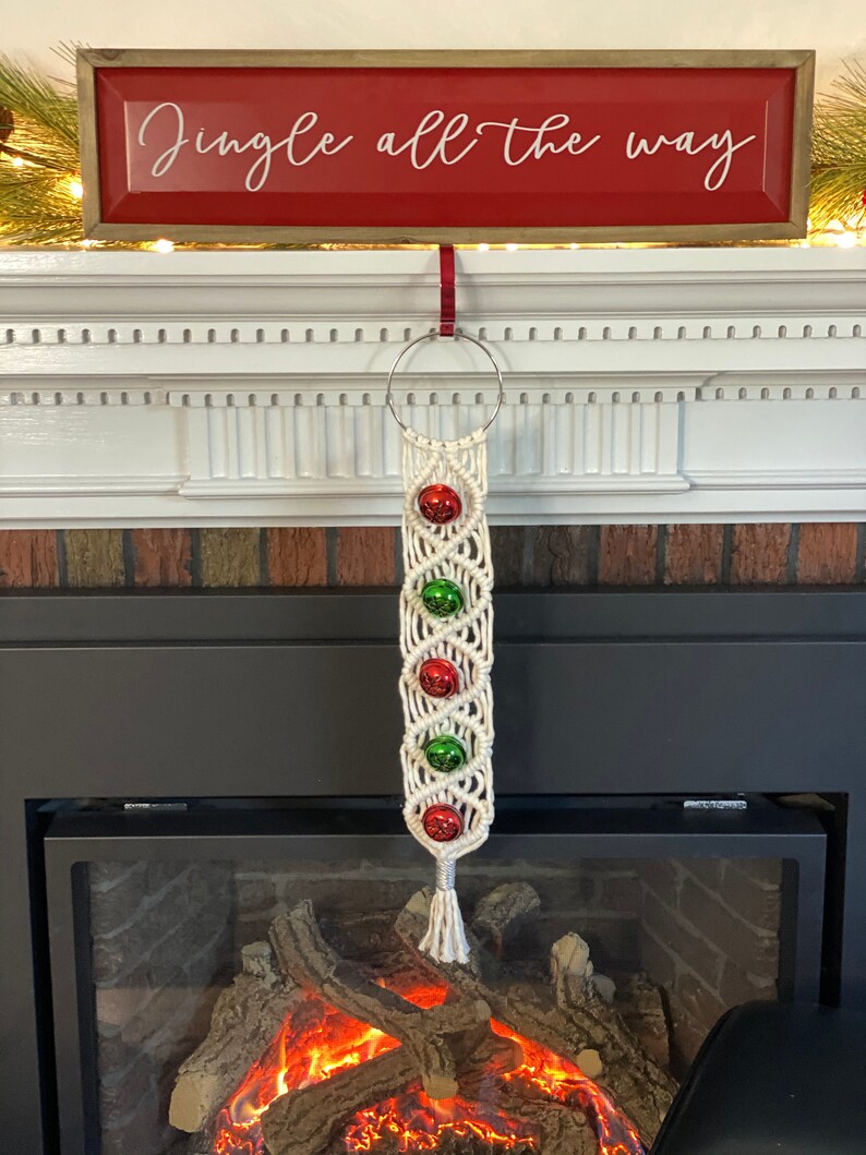 Macrame Jingle Bell Door Hangings // Christmas Wall Hanging // Etsy