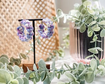 Magic Macrame Chunky Hoop Earrings, Ready to Ship, Handmade Jewelry, Gifts for Her, Mom, Best Friend, Colleague, Colorful Accessories
