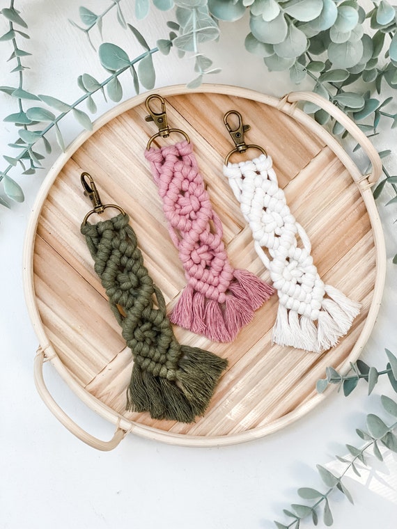 Macrame Keychain, Boho Accessory, Handmade, Ready to Ship