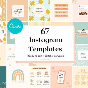 67 Instagram Templates | Social MediaTemplates | Canva Templates  |Instagram Story Templates for Instagram | Instagram Post Templates