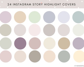 24 Instagram Highlight Covers | Solid Neutral Highlight Icons | Neutral Instagram Highlights | minimalistic Highlight Covers| earthy neutral