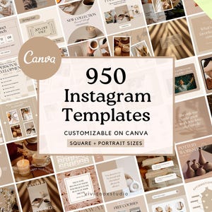 950 Instagram Templates | Neutral Brown Beige Templates | Canva Templates| Instagram Engagement |aesthetic carousels canva | Portrait Size