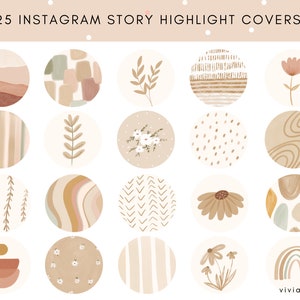 25 Instagram Highlight Covers | Brown Highlight Icons | Boho Instagram Highlights | Fall Highlight Covers | Earthy Neutral | Business covers